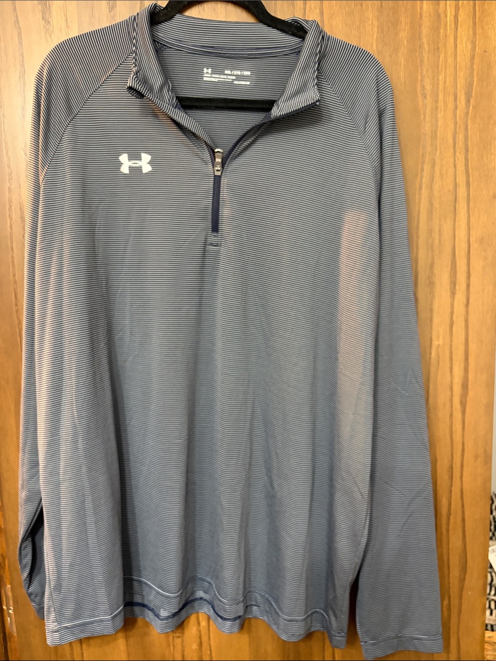 Under Armour Men's Navy Microstripe Quarter-Zip Pullover